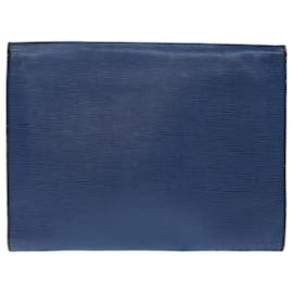 Louis Vuitton-LOUIS VUITTON Epi Jena Clutch Bag Blue M52715 LV Auth 75880-Blue