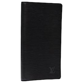Louis Vuitton-LOUIS VUITTON Epi Porte Cartes Credit Portefeuille Long Noir M63212 Auth LV 76607-Noir