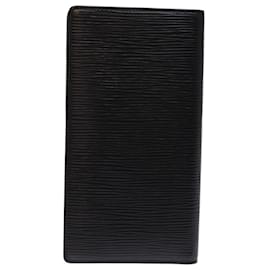 Louis Vuitton-LOUIS VUITTON Epi Porte Cartes Credit Long Wallet Black M63212 LV Auth 76607-Black