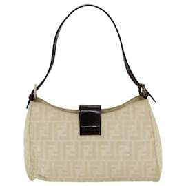 Fendi-FENDI Zucca Canvas Mamma Baguette Shoulder Bag Beige Auth 76561-Beige