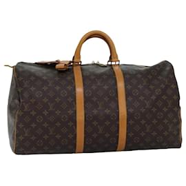 Louis Vuitton-Louis Vuitton Monogram Keepall 55 Boston Bag M41424 LV Auth 75301-Monogram