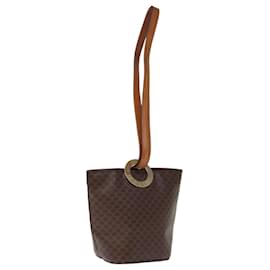 Céline-CELINE Sac à Bandoulière en Toile Macadam PVC Marron Auth 74685-Marron