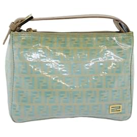 Fendi-FENDI Sac à main en toile Zucchino Émail Bleu Turquoise Auth 76474-Autre