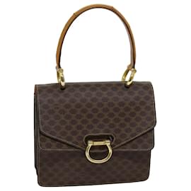 Céline-CELINE Macadam Canvas Hand Bag PVC Brown Auth 76087-Brown