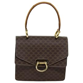 Céline-CELINE Macadam Canvas Hand Bag PVC Brown Auth 76087-Brown