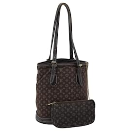 Louis Vuitton-LOUIS VUITTON Borsa a spalla Mini Lin Bucket PM con monogramma Marrone M95226 Auth ki4480-Marrone