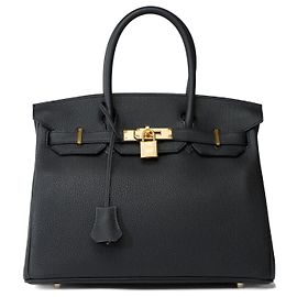 Hermès HERMES BIRKIN Tasche 30 aus schwarzem Leder - 101956 Schwarz