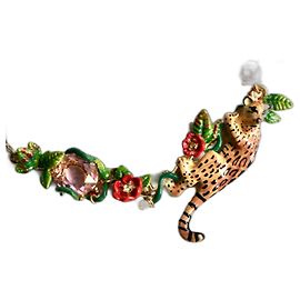 Les Nereides Collier léopard et fleurs Imprimé léopard