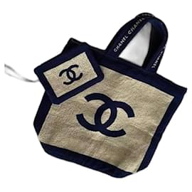 Chanel-Chanel beach bag and towel-Navy blue