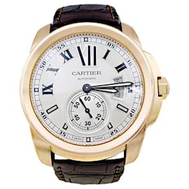 Cartier-Cartier watch, “Cartier caliber”, Rose gold, cuir.-Other