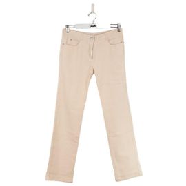 Chloé Pantalones rectos en algodón Beige