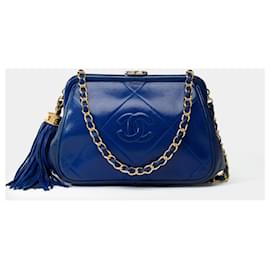 Chanel-CHANEL Bag in Blue Leather - 101961-Blue