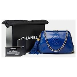Chanel-Sac CHANEL en Cuir Bleu - 101961-Bleu