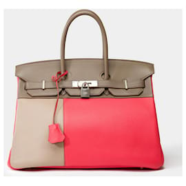 Hermès-HERMES BIRKIN BAG 35 in Multicolor Leather - 101959-Multiple colors
