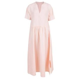Jil Sander - Robe longue en lin Marabel rose perle Rose