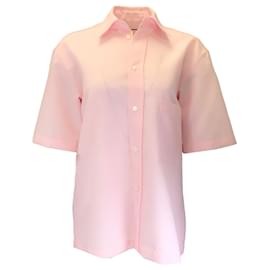 Autre Marque-Plan C Pink Short Sleeved Button-down Blouse-Pink