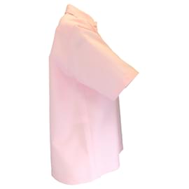 Autre Marque-Plan C Pink Short Sleeved Button-down Blouse-Pink