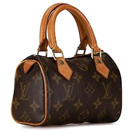 Louis Vuitton-Bolso de mano Louis Vuitton Monogram Mini HL Speedy marrón-Castaño