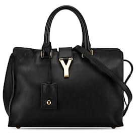 Saint Laurent-Black Saint Laurent Small Cabas Chyc Satchel-Black