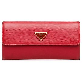 Cartera Prada Vitello Move Continental roja Roja