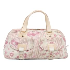 Dior-White Dior Oblique Girly Cherry Blossom Bowler Bag-White