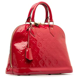 Louis Vuitton-Red Louis Vuitton Monogram Vernis Alma PM Handbag-Red