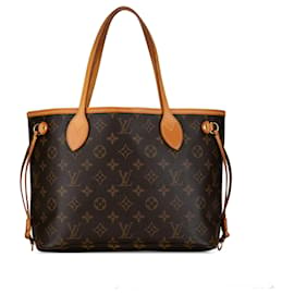 Louis Vuitton-Brown Louis Vuitton Monogram Neverfull PM Tote Bag-Brown