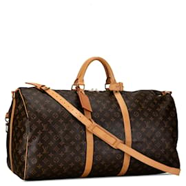 Louis Vuitton-Brown Louis Vuitton Monogram Keepall Bandouliere 60 Travel bag-Brown