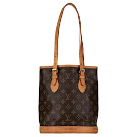 Louis Vuitton-Brown Louis Vuitton Monogram Petit Bucket-Brown