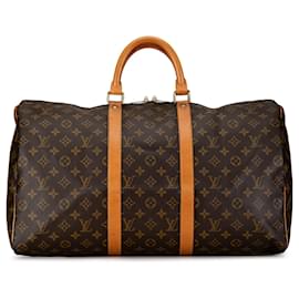 Louis Vuitton-Brown Louis Vuitton Monogram Keepall 50 Travel bag-Brown