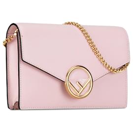 Fendi-Pink Fendi F is Fendi Envelope Wallet on Chain Crossbody Bag-Pink