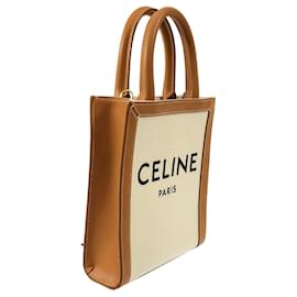 Céline-Beige Celine Mini Canvas Vertical Cabas Satchel-Beige