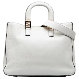 Fendi-Sac cabas Fendi moyen Selleria FF blanc-Blanc