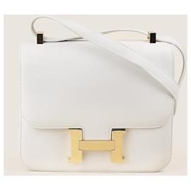 Hermès-Constance 24 Shoulder Bag-White