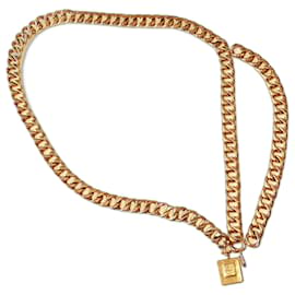 Chanel-Chanel waist belt with a hook closure.-Golden