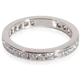 Tiffany & Co-TIFFANY & CO. Channel Set Eternity Wedding Band in  Platinum 1 ctw-Silvery,Metallic