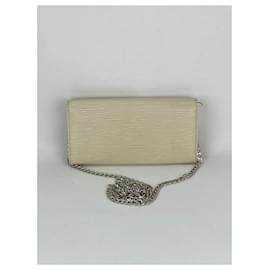 Louis Vuitton-LOUIS VUITTON White Epi Leather Long Wallet Clutch-White