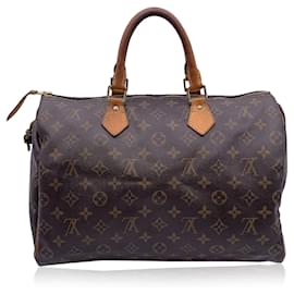 Louis Vuitton-Canvas Monogram Speedy 35 Top Handle Bag M41524-Brown