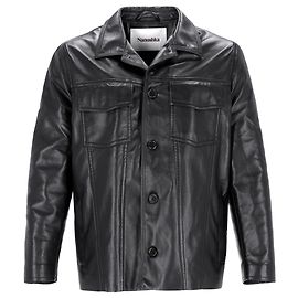 Nanushka Cody Jacket in Black Regenerated Leather  Black