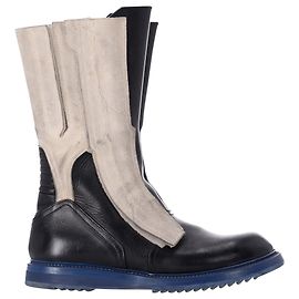 Stivali bicolore Rick Owens in pelle nera Nero