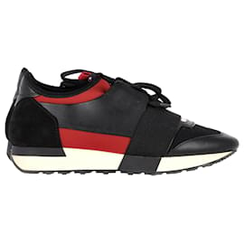 Balenciaga-Balenciaga Race Runner Sneakers in Black Leather, mesh, and neoprene-Black