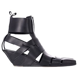 Rick Owens Lazarus Gladiator Sandals in Black Leather Black