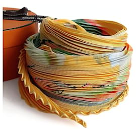 Hermès-Hermès pleated scarf in multicolored silk-Multiple colors