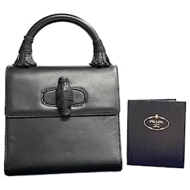Prada-Prada Nappa Turnlock Handbag  Leather Handbag in Good condition-Other