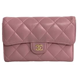 Chanel-Portefeuille Bifold Classique Chanel CC en cuir, portefeuille court en très bon état-Autre