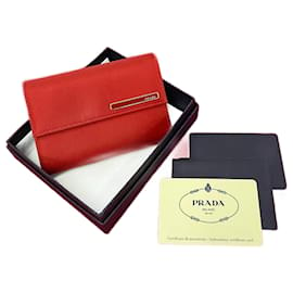 Prada-Prada Tessuto Trifold Wallet  Canvas Short Wallet in Great Condition-Other