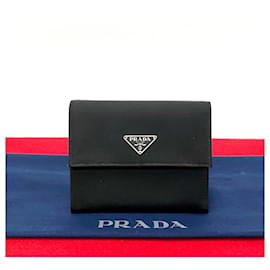 Prada-Prada Tessuto Trifold Wallet  Canvas Short Wallet in Great Condition-Other