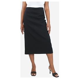 Akris Black split back midi skirt - size UK 14 Black