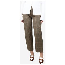 Totême Braune Novara-Kurze Hose mit geradem Bein und Karomuster - Größe S Braun