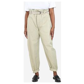 Isabel Marant Etoile Pantalón neutro de mezcla de lino con cinturón - talla UK 12 Otro